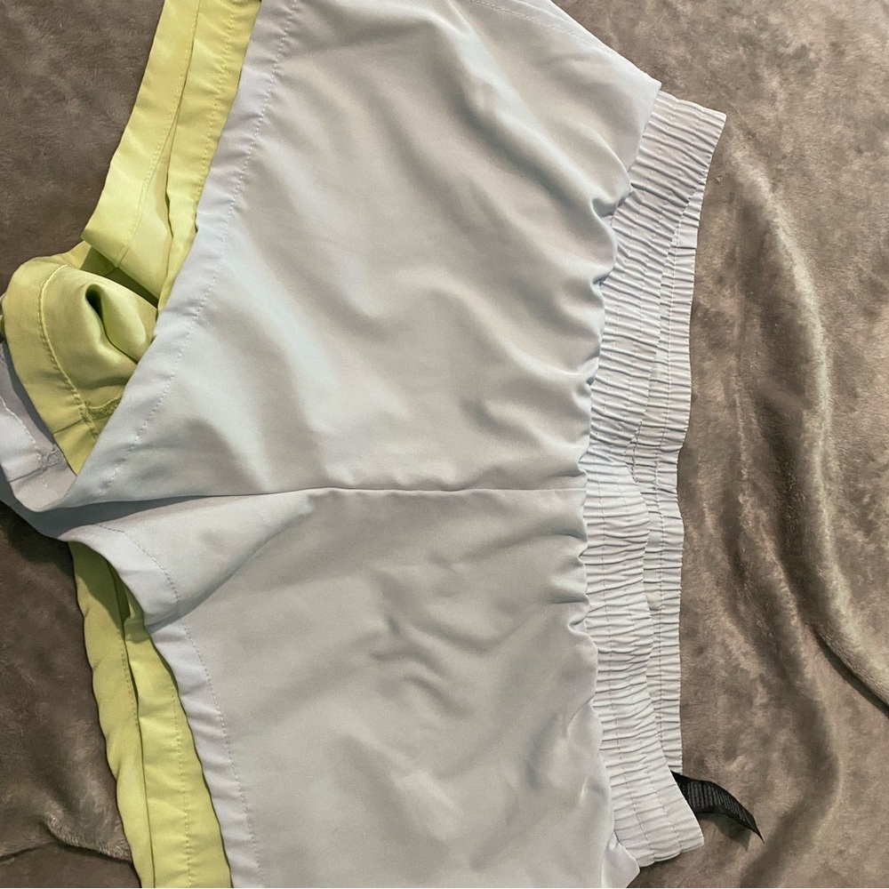 Light Blue and Yellow Athletic Shorts